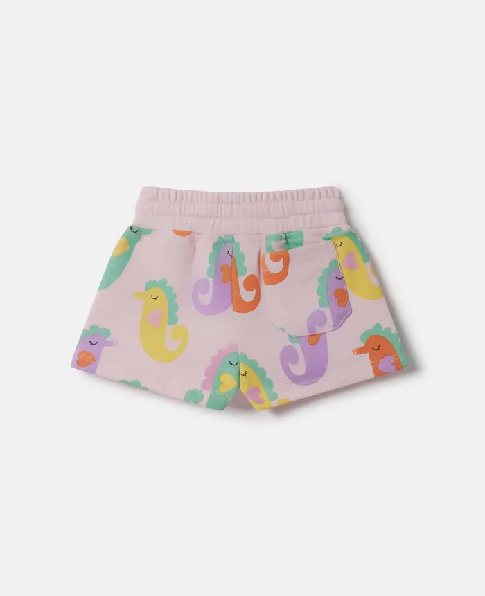 Kids Baby Girls Stella McCartney Seahorse Print Shorts Pink