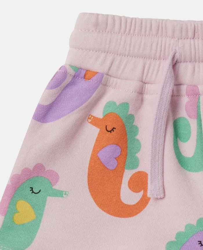 Kids Baby Girls Stella McCartney Seahorse Print Shorts Pink