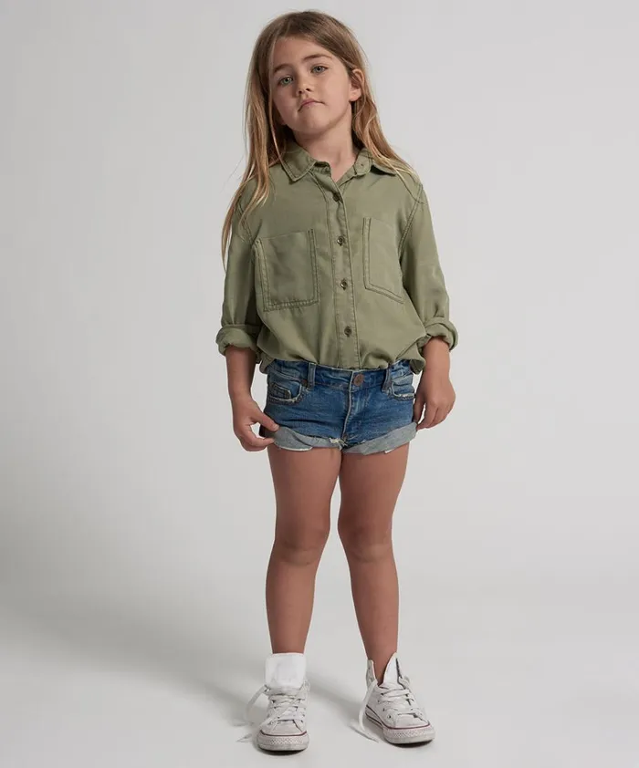 KIDS BANDITS DENIM SHORT BLUE Kids One Teaspoon Kids