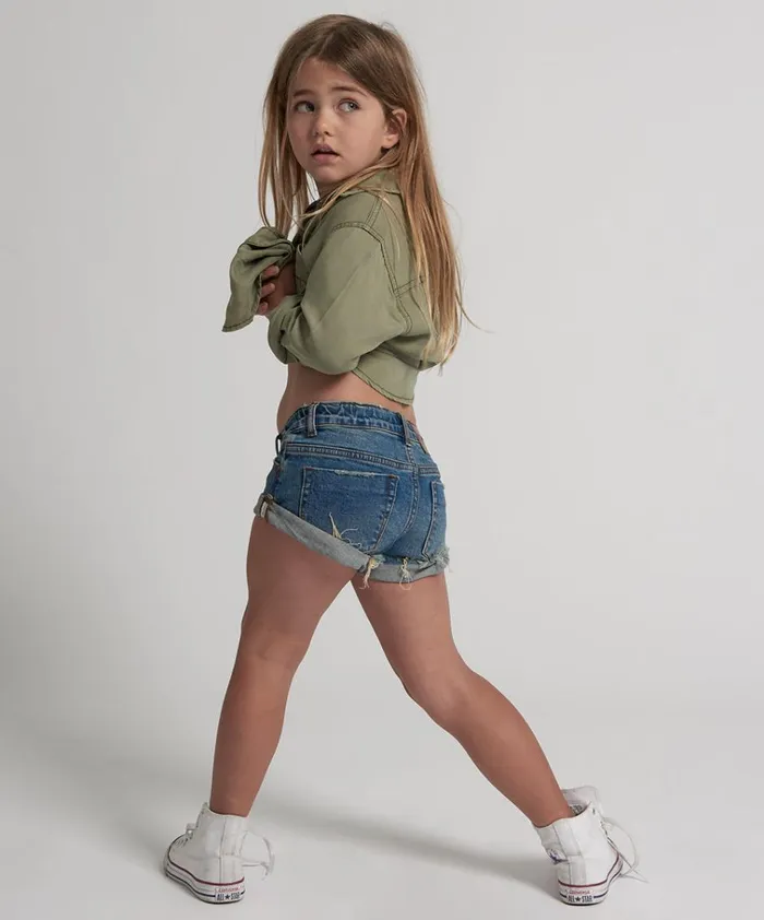 KIDS BANDITS DENIM SHORT BLUE Kids One Teaspoon Kids KIDS BANDITS DENIM SHORT BLUE Kids One Teaspoon Kids