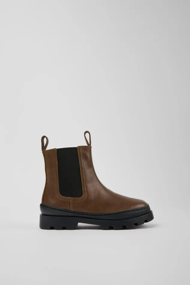 Kids Camper Boots Brutus Brown Leather Chelsea Boots For Kids Kids Camper Boots Brutus Brown Leather Chelsea Boots For Kids