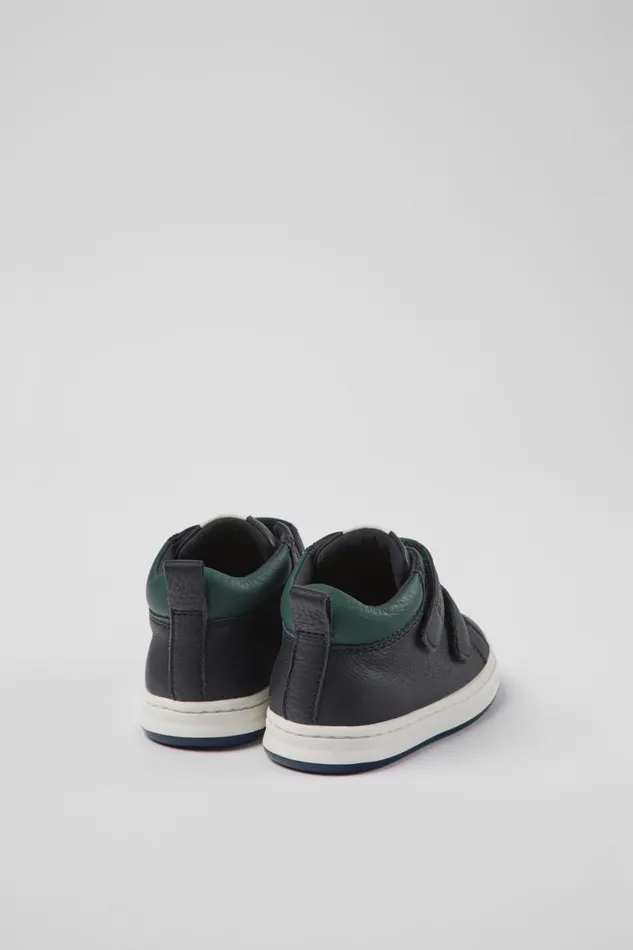 Kids Camper Boots Runner Navy Blue Leather Sneakers For Kids Kids Camper Boots Runner Navy Blue Leather Sneakers For Kids