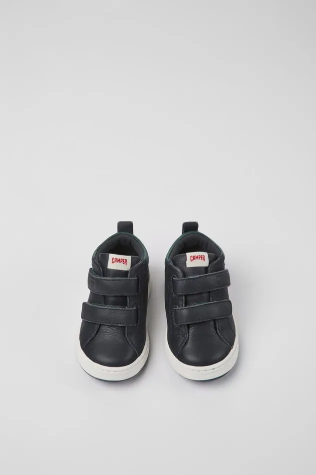 Kids Camper Boots Runner Navy Blue Leather Sneakers For Kids Kids Camper Boots Runner Navy Blue Leather Sneakers For Kids