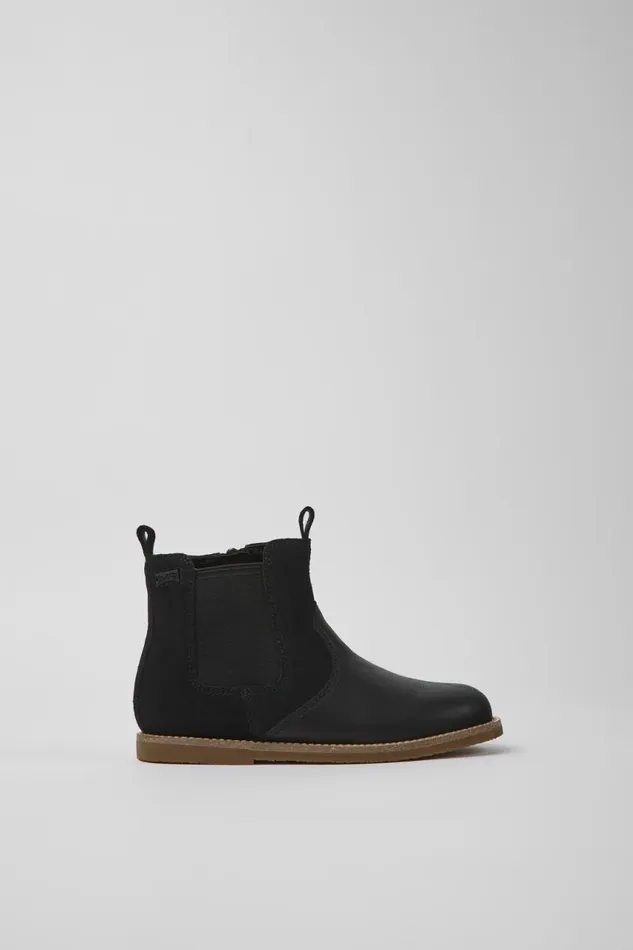 Kids Camper Boots Savina Black Nubuck And Leather Ankle Boots For Kids Kids Camper Boots Savina Black Nubuck And Leather Ankle Boots For Kids