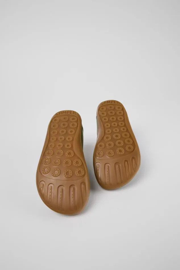 Kids Camper Casual Shoes Peu Green Leather Slipon Kids Camper Casual Shoes Peu Green Leather Slipon