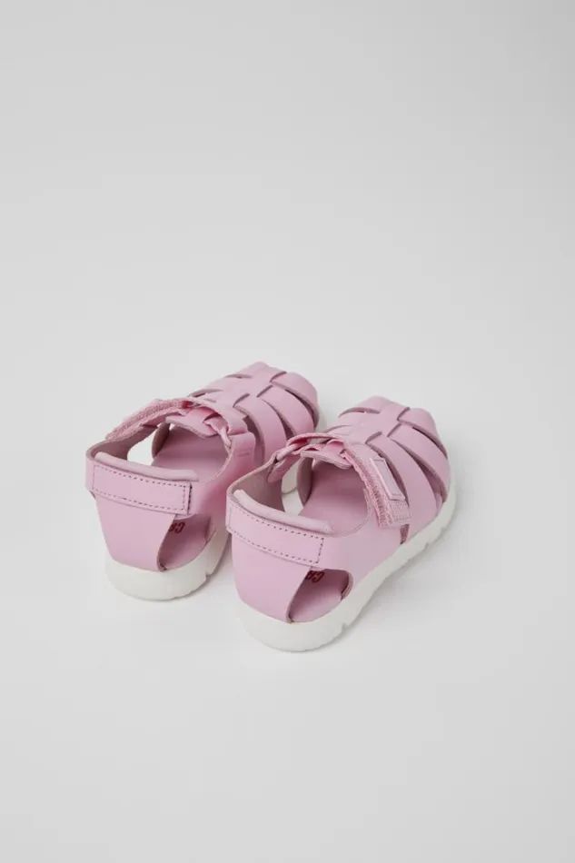 Kids Camper Hook And Loop Oruga Pink Leather And Textile Sandals Kids Camper Hook And Loop Oruga Pink Leather And Textile Sandals