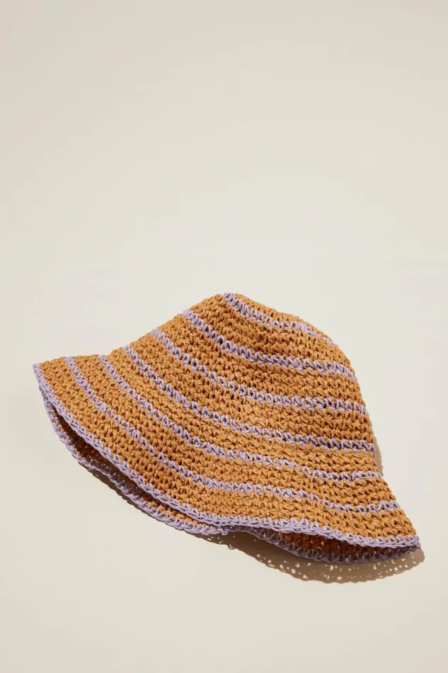 Kids Crochet Bucket Hat Naturallilac Drop Girls Cotton On Hats and Beanies Kids Crochet Bucket Hat Naturallilac Drop Girls Cotton On Hats and Beanies