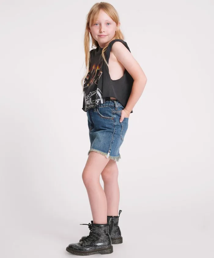 KIDS DIRTY INDIGO 2020 MINI HIGH WAIST DENIM SKIRT Kids One Teaspoon Kids KIDS DIRTY INDIGO 2020 MINI HIGH WAIST DENIM SKIRT Kids One Teaspoon Kids