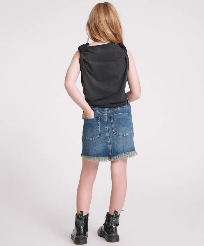 KIDS DIRTY INDIGO 2020 MINI HIGH WAIST DENIM SKIRT Kids One Teaspoon Kids KIDS DIRTY INDIGO 2020 MINI HIGH WAIST DENIM SKIRT Kids One Teaspoon Kids