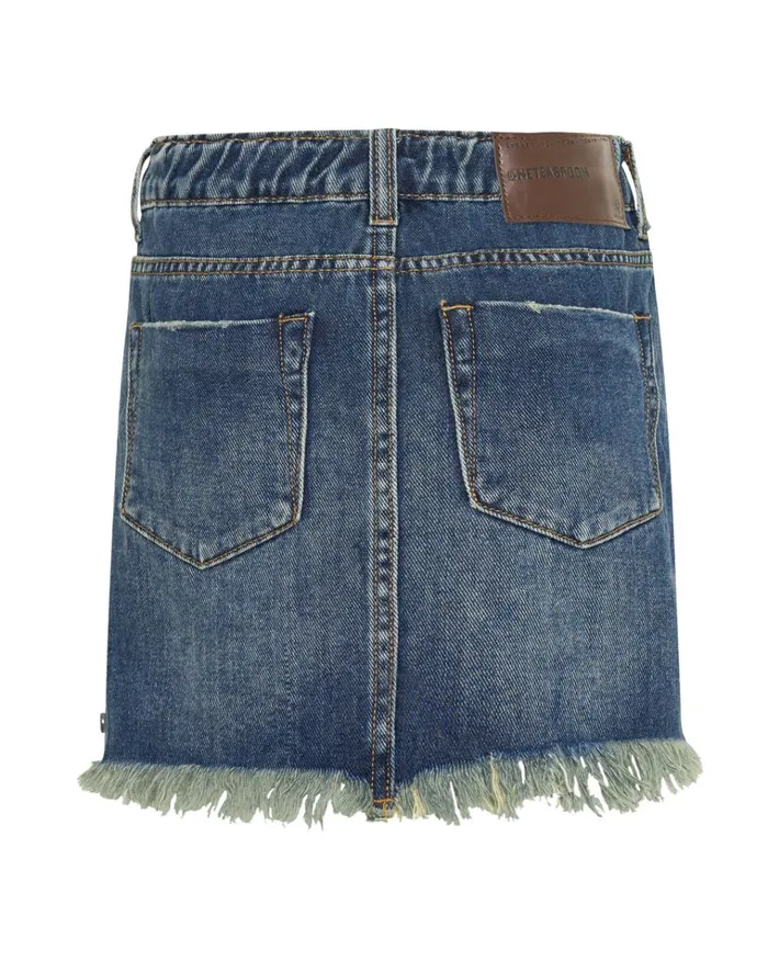 KIDS DIRTY INDIGO 2020 MINI HIGH WAIST DENIM SKIRT Kids One Teaspoon Kids KIDS DIRTY INDIGO 2020 MINI HIGH WAIST DENIM SKIRT Kids One Teaspoon Kids