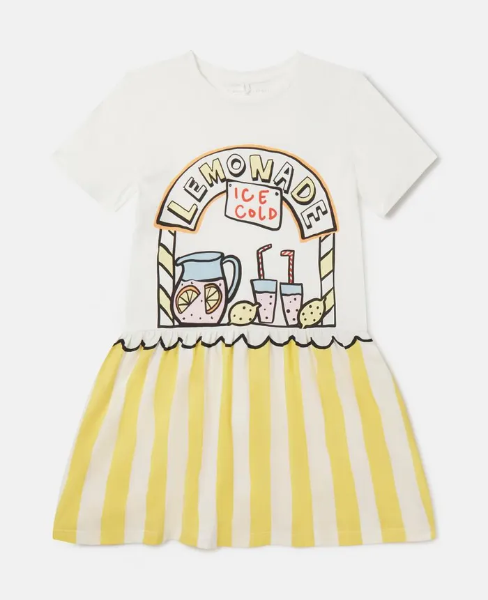 Kids Dresses and Jumpsuits Stella McCartney Lemonade Stand TShirt Dress Cream