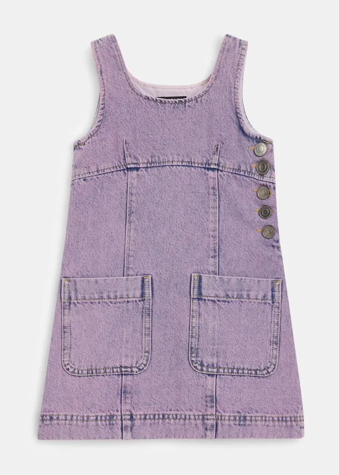 Kids Dresses and Jumpsuits Whistles Lilac Acid Wash Pinafore Dress