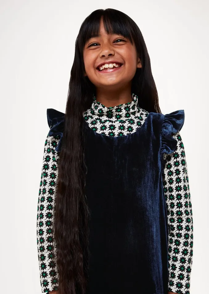 Kids Dresses and Jumpsuits Whistles Navy Evelyn Velvet Jumpsuit