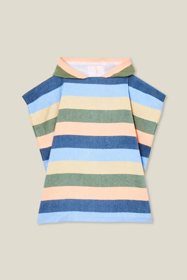 Kids Hooded Towel Dusk Bluemulti Stripe Boys Cotton On Swimwear