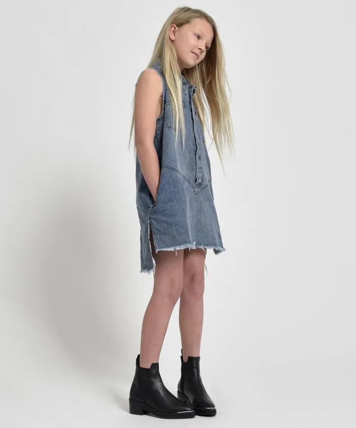 KIDS MINI BRAXTON DRESS 0 WomenKids One Teaspoon Denim Dresses