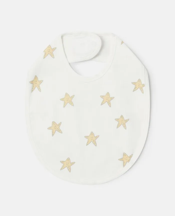 Kids Newborn 0 8211 24 Months Stella McCartney 4 Pack Of Smiling Stella Star Print Bibs Ivoryyellow