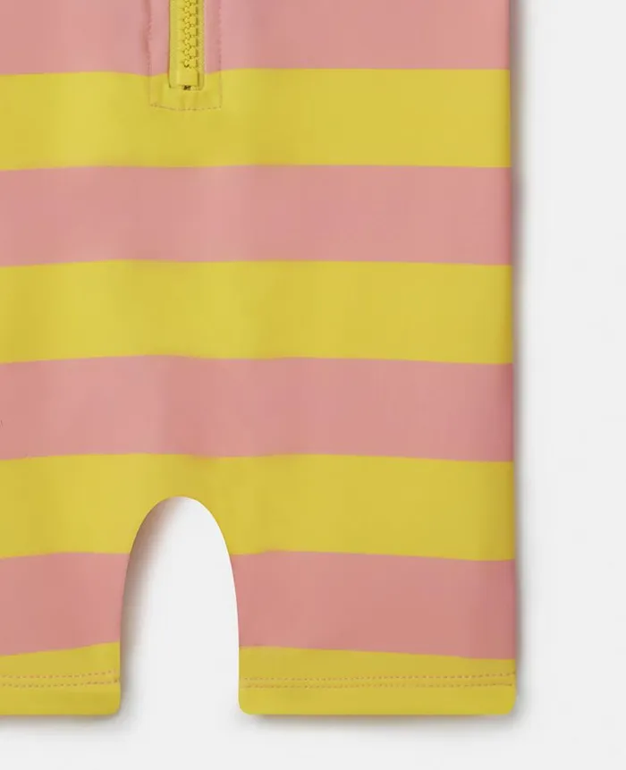 Kids Newborn 0 8211 24 Months Stella McCartney Summer Cocktail Striped Swimsuit Orange