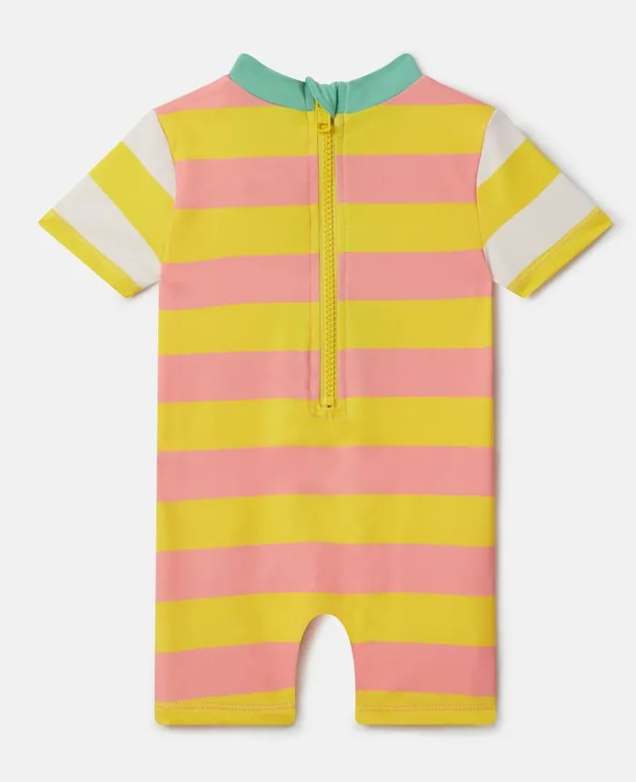 Kids Newborn 0 8211 24 Months Stella McCartney Summer Cocktail Striped Swimsuit Orange
