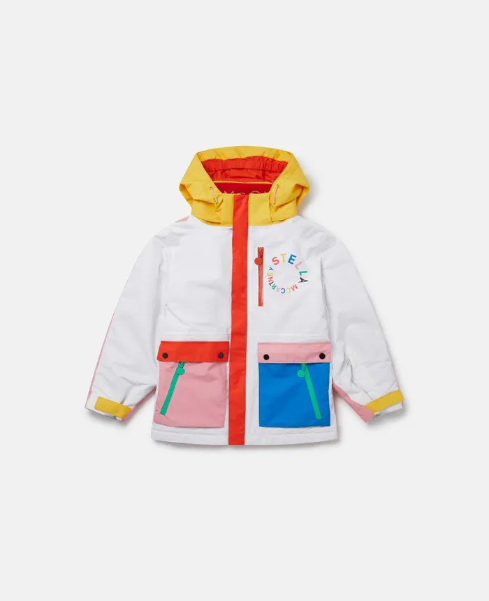 Kids Outerwear Stella McCartney Colourblock Hooded Ski Jacket Multicolour