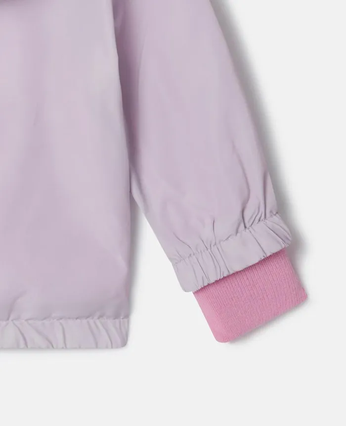 Kids Outerwear Stella McCartney Double Seahorse Print Hooded Jacket Lilac