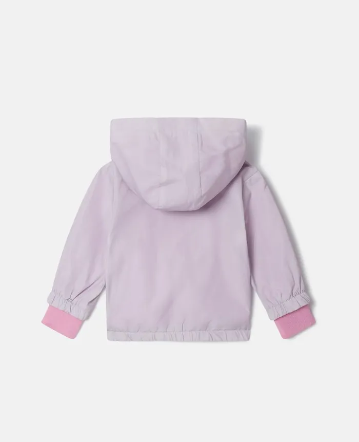 Kids Outerwear Stella McCartney Double Seahorse Print Hooded Jacket Lilac