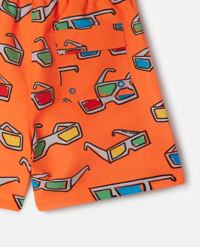 Kids Pants and Shorts Stella McCartney 3D Glasses Swimming Trunks Neon Orange