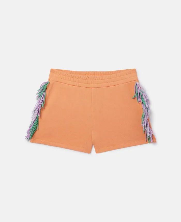 Kids Pants and Shorts Stella McCartney Fringed Shorts Orange
