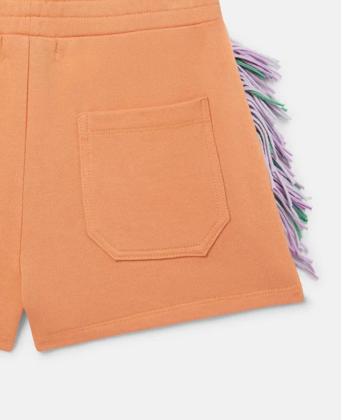Kids Pants and Shorts Stella McCartney Fringed Shorts Orange