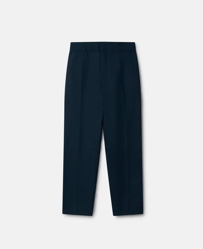 Kids Pants and Shorts Stella McCartney Linen Tailored Trousers Navy