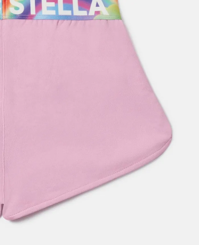 Kids Pants and Shorts Stella McCartney Logo Tape Shorts Pink