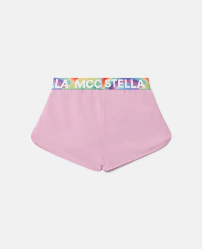 Kids Pants and Shorts Stella McCartney Logo Tape Shorts Pink