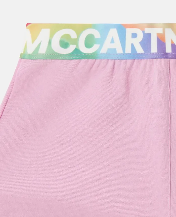 Kids Pants and Shorts Stella McCartney Logo Tape Shorts Pink