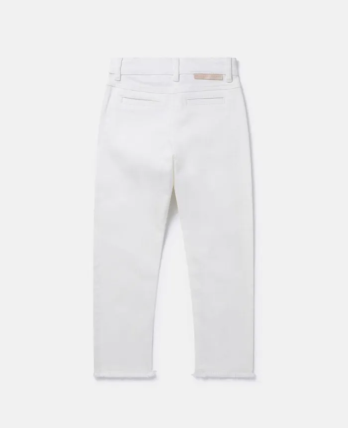 Kids Pants and Shorts Stella McCartney Patch Pocket Straight Leg Jeans Ivory
