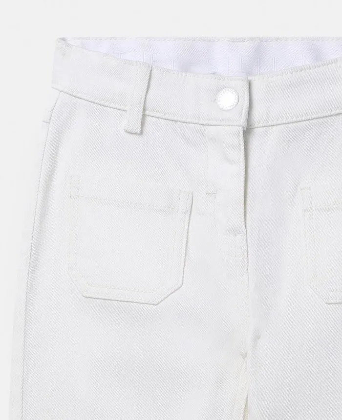 Kids Pants and Shorts Stella McCartney Patch Pocket Straight Leg Jeans Ivory