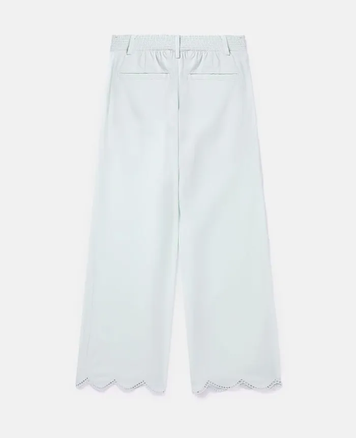 Kids Pants and Shorts Stella McCartney Scalloped Edge Wide Leg Trousers Green