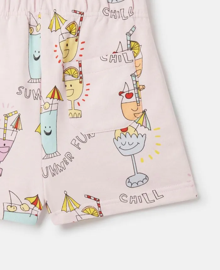 Kids Pants and Shorts Stella McCartney Summer Cocktail Print Shorts Pink