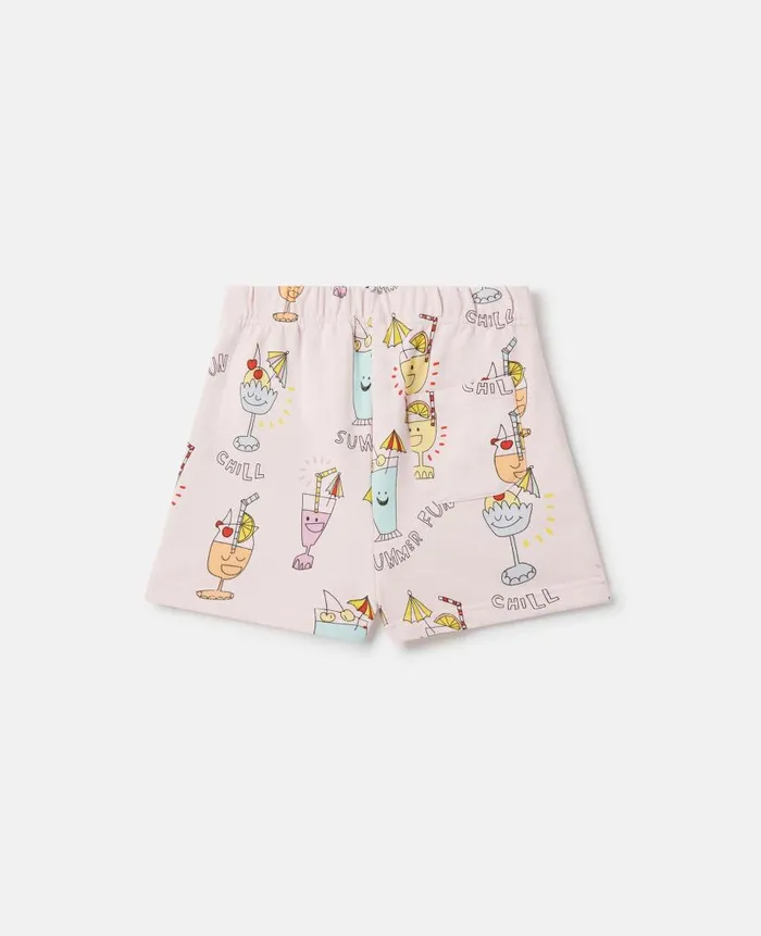Kids Pants and Shorts Stella McCartney Summer Cocktail Print Shorts Pink