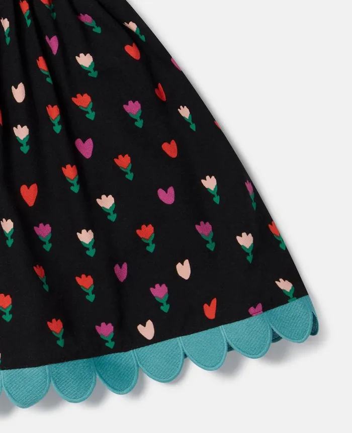 Kids Pants and Shorts Stella McCartney Tulip Print Skater Skirt Black