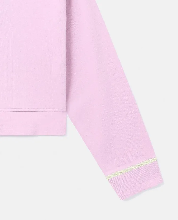 Kids Sweaters and Cardigans Stella McCartney SMC Neon Trim Cropped Sweatshirt Lilac