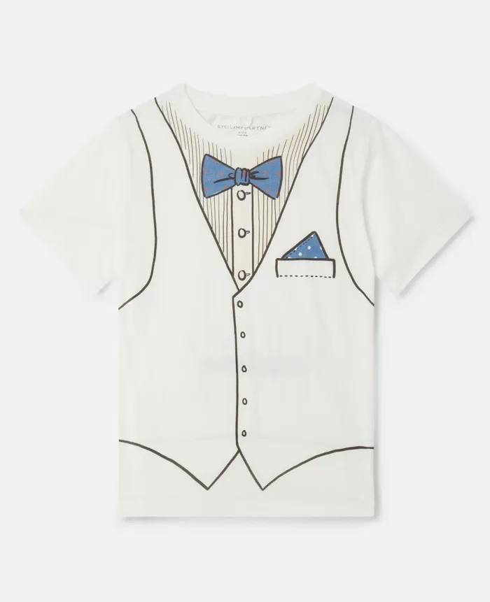 Kids TShirts And Sweatshirt Stella McCartney Waistcoat TrompeL039il Print TShirt Ivory Kids TShirts And Sweatshirt Stella McCartney Waistcoat TrompeL039il Print TShirt Ivory