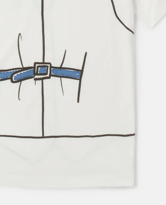 Kids TShirts And Sweatshirt Stella McCartney Waistcoat TrompeL039il Print TShirt Ivory