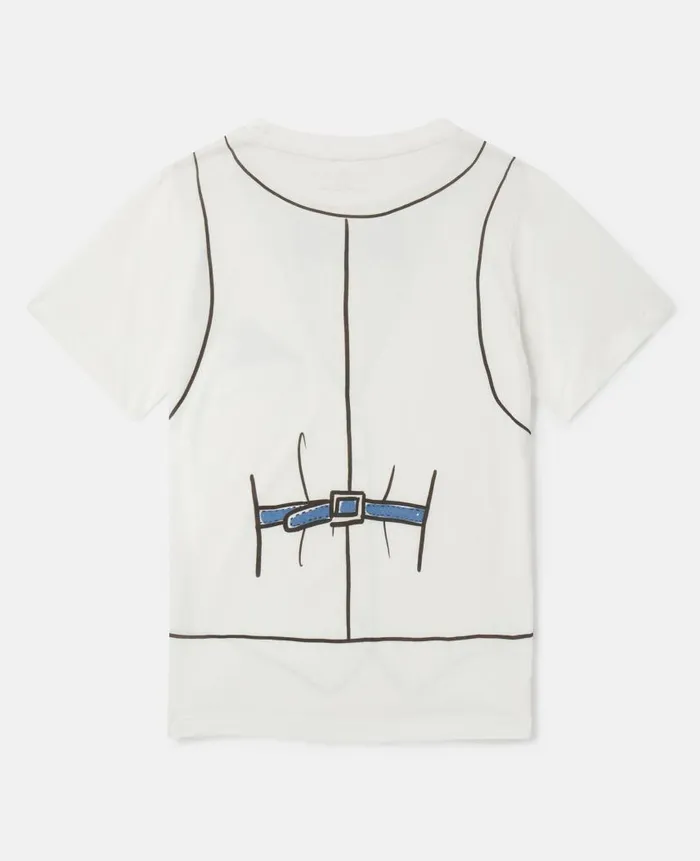 Kids TShirts And Sweatshirt Stella McCartney Waistcoat TrompeL039il Print TShirt Ivory