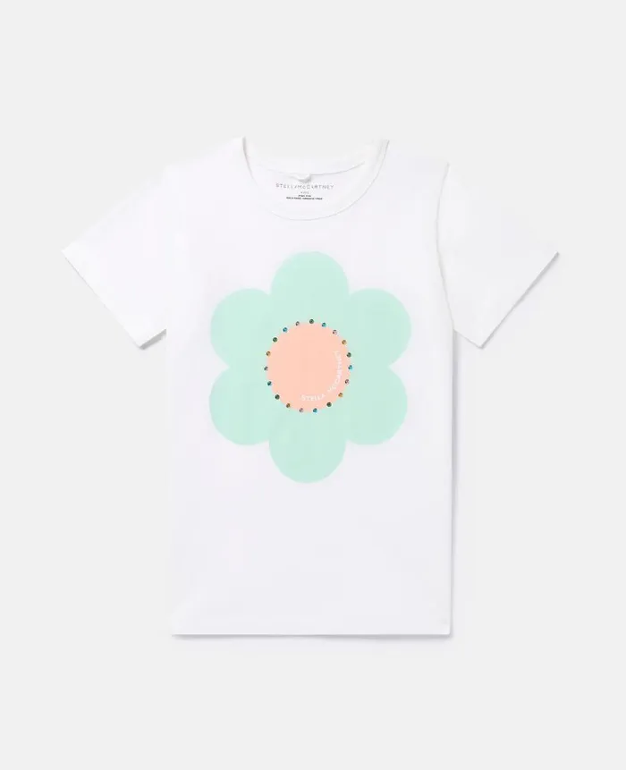 Kids TShirts And Tops Stella McCartney Graphic Flower TShirt Pink