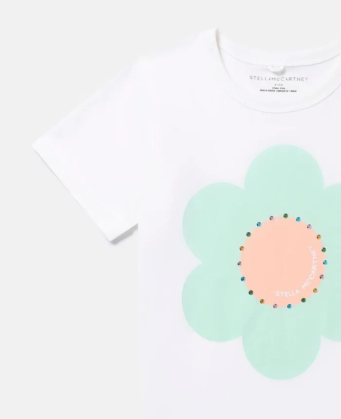 Kids TShirts And Tops Stella McCartney Graphic Flower TShirt Pink