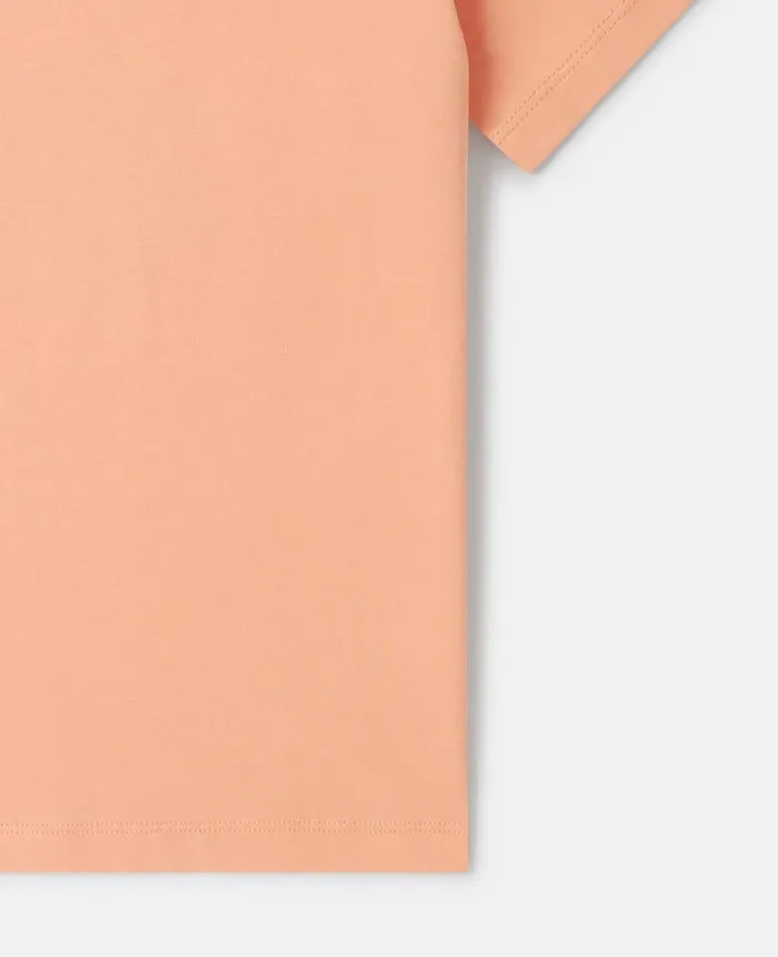 Kids TShirts And Tops Stella McCartney Medallion Logo Sunflower TShirt Coral