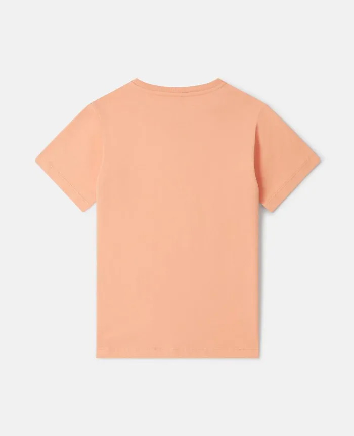 Kids TShirts And Tops Stella McCartney Medallion Logo Sunflower TShirt Coral