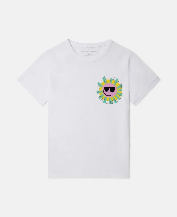 Kids TShirts And Tops Stella McCartney Sunshine Badge TShirt White