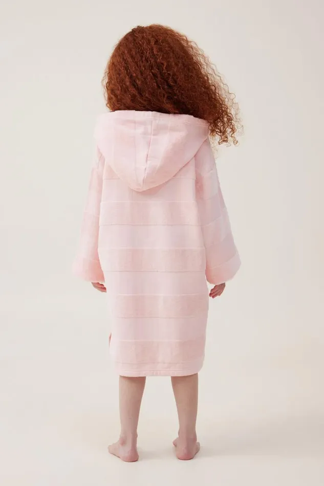 Kids Zip Thru Hooded Towel Blush Pinkstripe Girls Cotton On Swimwear