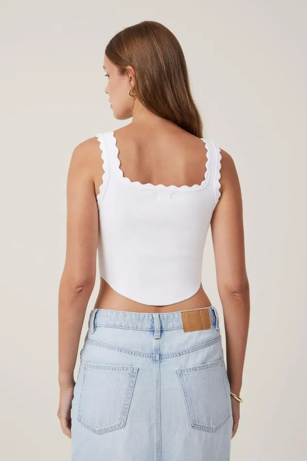 Knit Corset Cami White Women Cotton On Tops