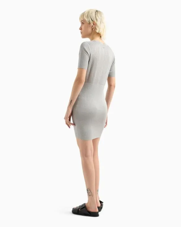 Knitted Sheath Dress Silver Women Armani Dresses And Jumpsuits Knitted Sheath Dress Silver Women Armani Dresses And Jumpsuits
